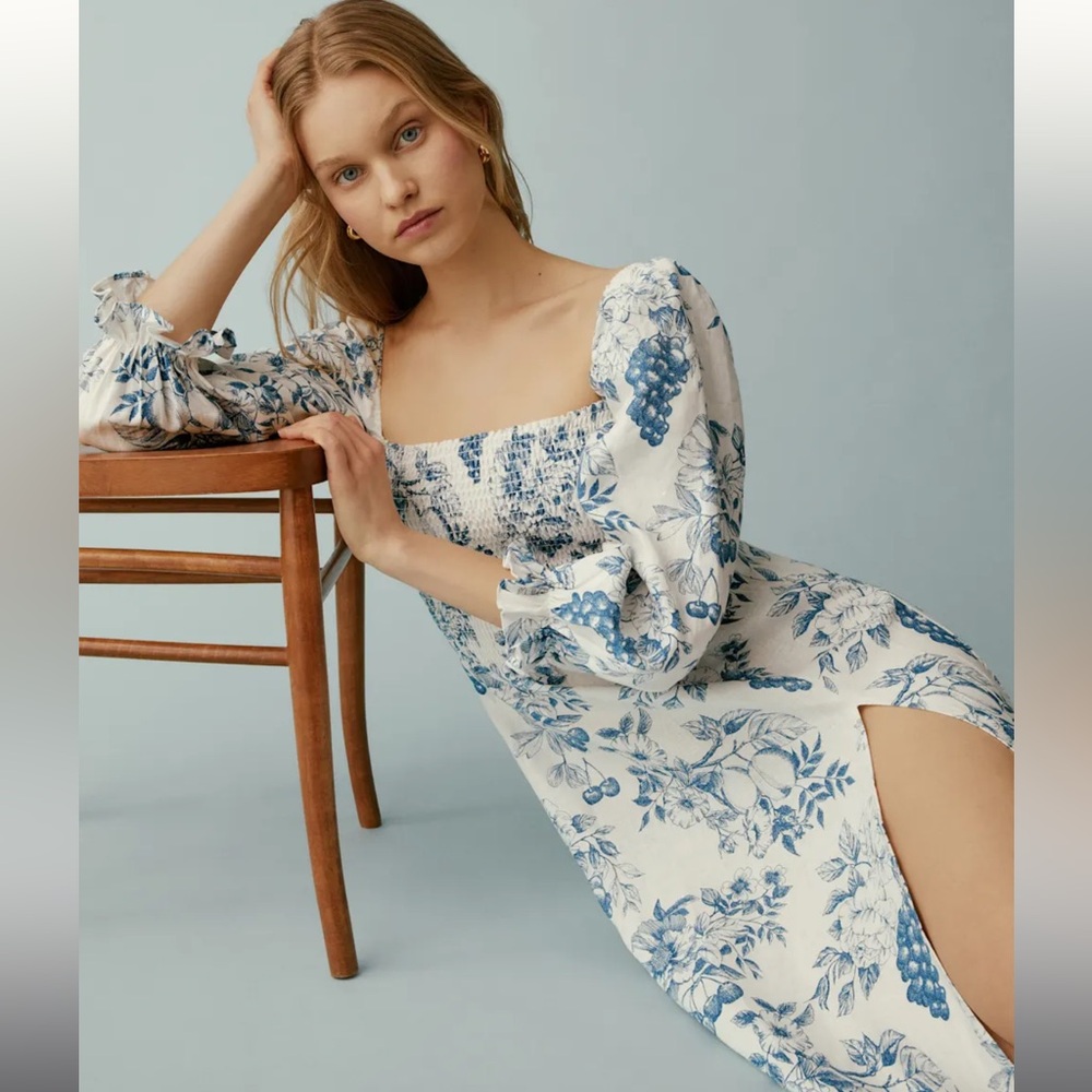 NWT Reformation Gitane linen midi dress